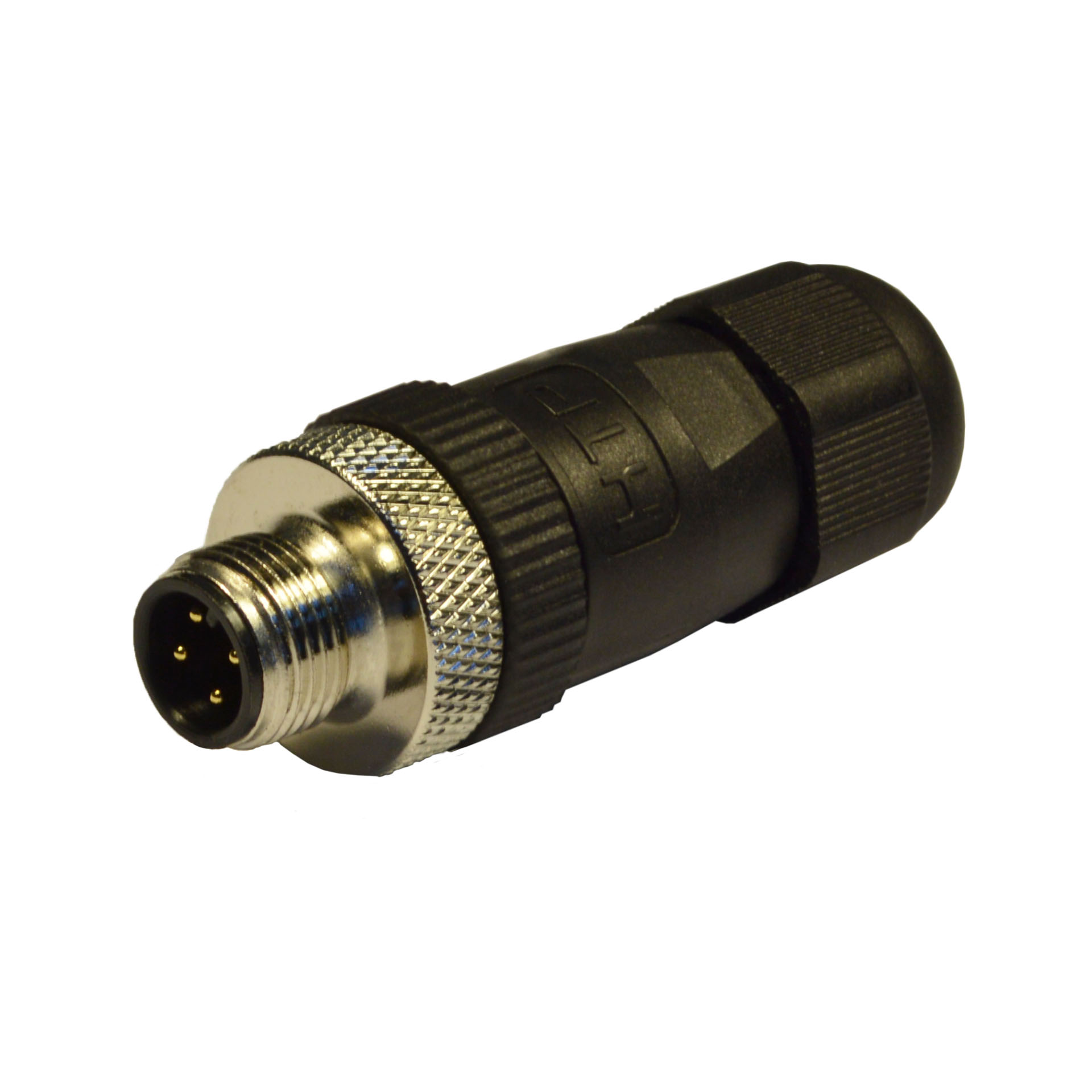 M12 male 180°4 poles field attachable with press cable suitable for ø4/8,6mm- ATEX